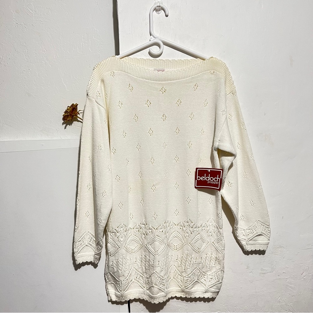 Beldoch popper vintage sweater cotton crochet
